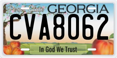 GA license plate CVA8062