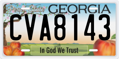GA license plate CVA8143