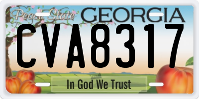 GA license plate CVA8317
