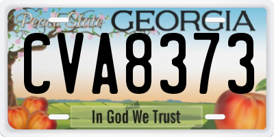 GA license plate CVA8373