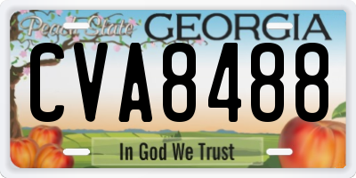GA license plate CVA8488