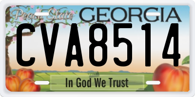 GA license plate CVA8514