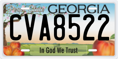 GA license plate CVA8522
