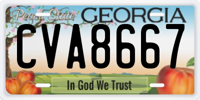 GA license plate CVA8667