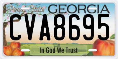 GA license plate CVA8695