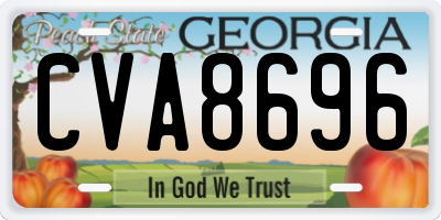 GA license plate CVA8696