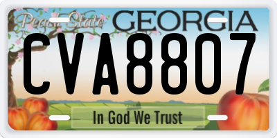 GA license plate CVA8807