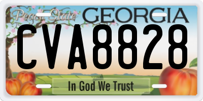 GA license plate CVA8828