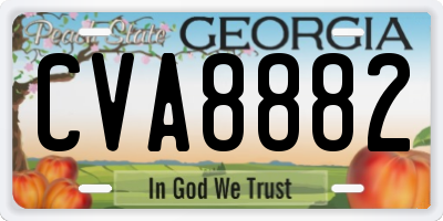 GA license plate CVA8882