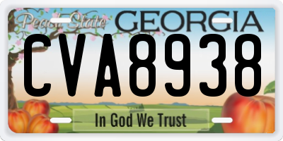GA license plate CVA8938
