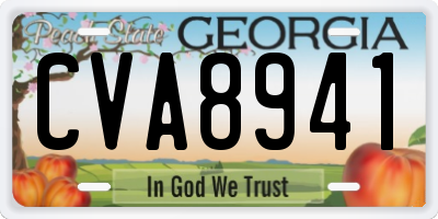 GA license plate CVA8941