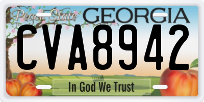 GA license plate CVA8942