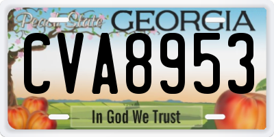 GA license plate CVA8953