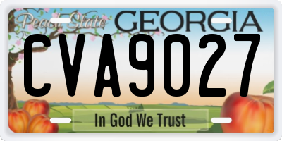GA license plate CVA9027