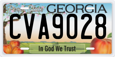GA license plate CVA9028
