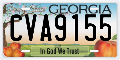 GA license plate CVA9155