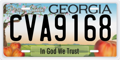 GA license plate CVA9168