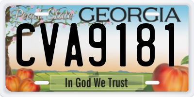 GA license plate CVA9181