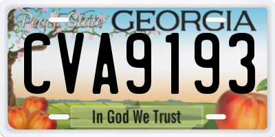 GA license plate CVA9193