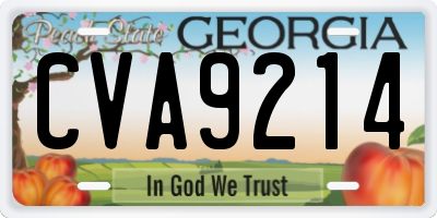 GA license plate CVA9214