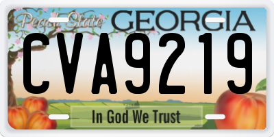 GA license plate CVA9219