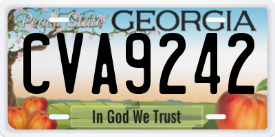 GA license plate CVA9242