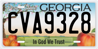 GA license plate CVA9328