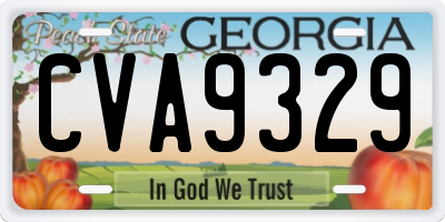 GA license plate CVA9329
