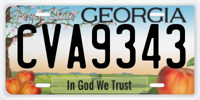 GA license plate CVA9343