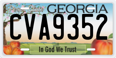 GA license plate CVA9352
