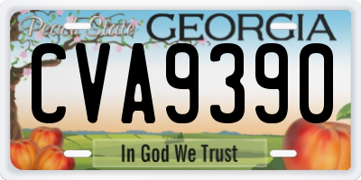 GA license plate CVA9390