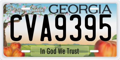 GA license plate CVA9395