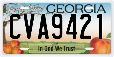 GA license plate CVA9421