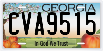 GA license plate CVA9515