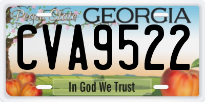 GA license plate CVA9522