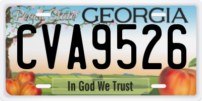 GA license plate CVA9526