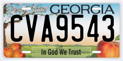 GA license plate CVA9543