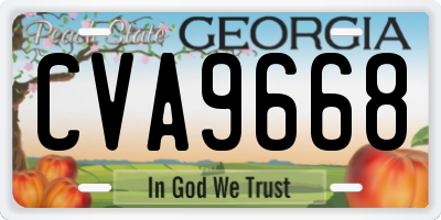 GA license plate CVA9668