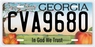 GA license plate CVA9680