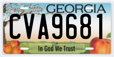 GA license plate CVA9681
