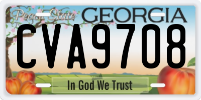 GA license plate CVA9708