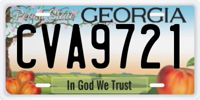 GA license plate CVA9721