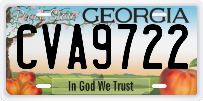 GA license plate CVA9722
