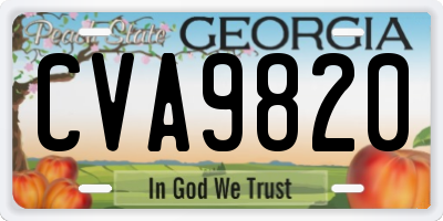 GA license plate CVA9820