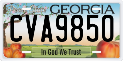 GA license plate CVA9850