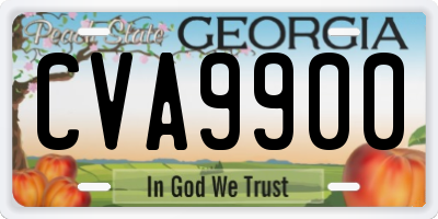 GA license plate CVA9900