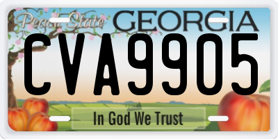GA license plate CVA9905