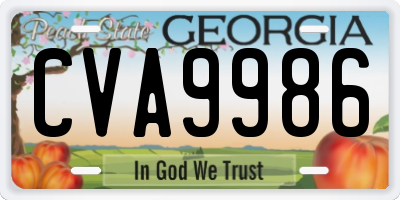 GA license plate CVA9986
