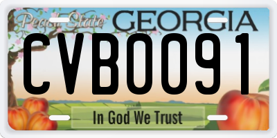 GA license plate CVB0091