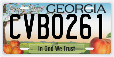 GA license plate CVB0261